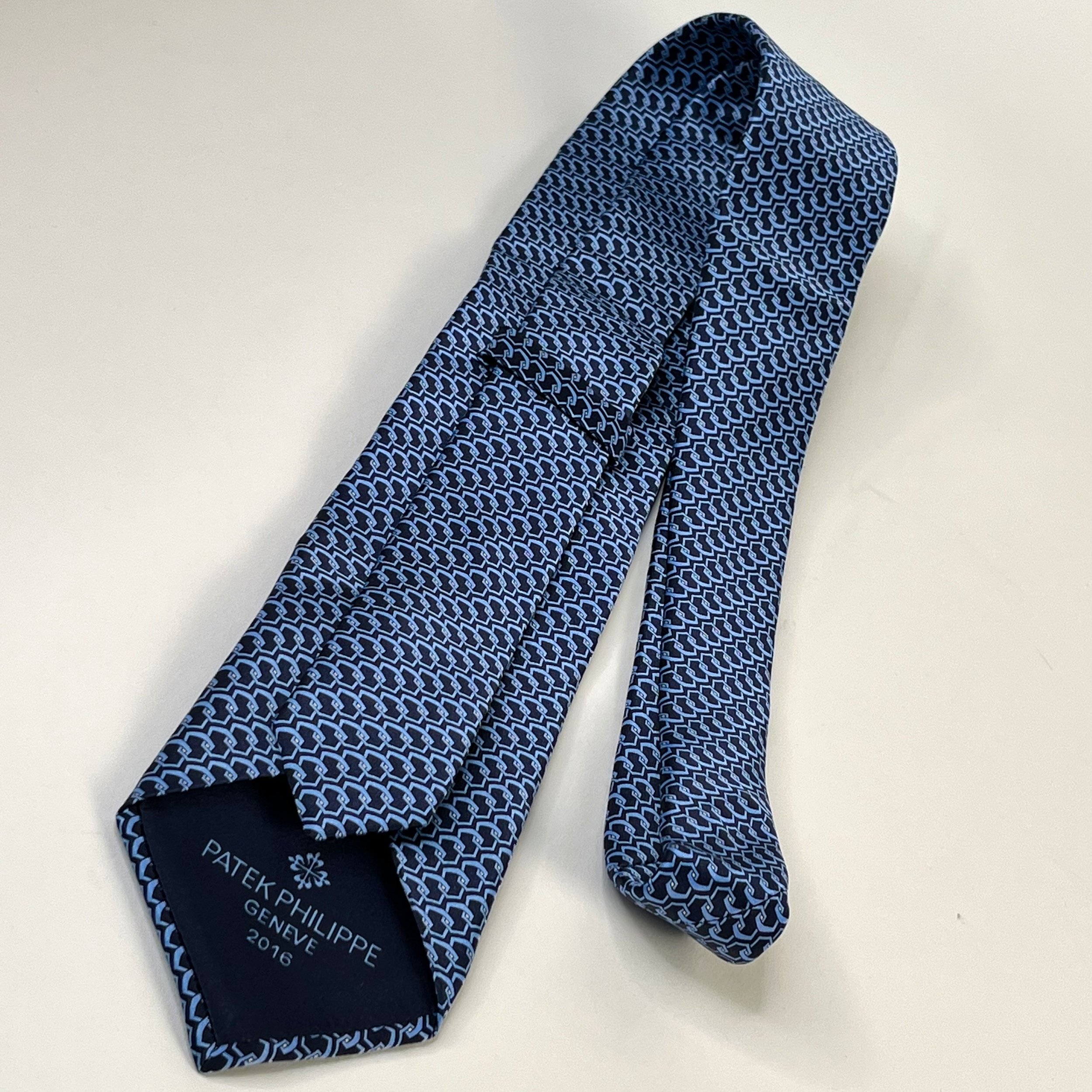PATEK PHILIPPE　シルクネクタイ Patek Philippe 2016 Navy Blue Silk Tie Geometric Pattern with Box